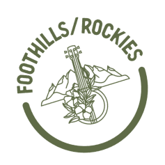 foothills-rockies badge montain with banjo image